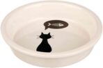 Castron Ceramic Alb pentru Pisici - 0.25L, Ușor de Curățat, Trixie