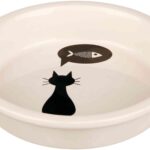 Castron Ceramic Alb pentru Pisici - 0.25L, Ușor de Curățat, Trixie