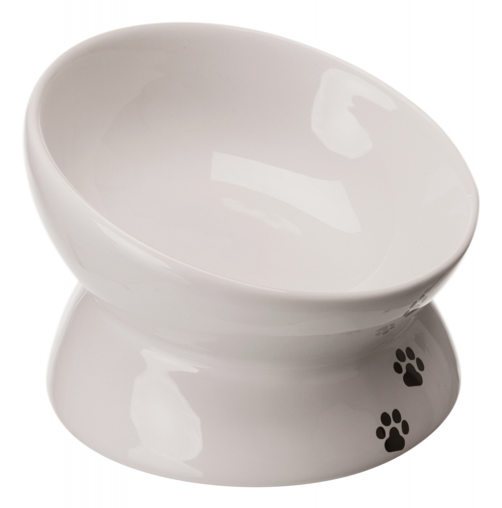 Castron Ceramic Ergonomic pentru Pisici, Alb, 0.15 l - Trixie Castron Ceramic Ergonomic pentru Pisici, Alb, 0.15 l - Trixie