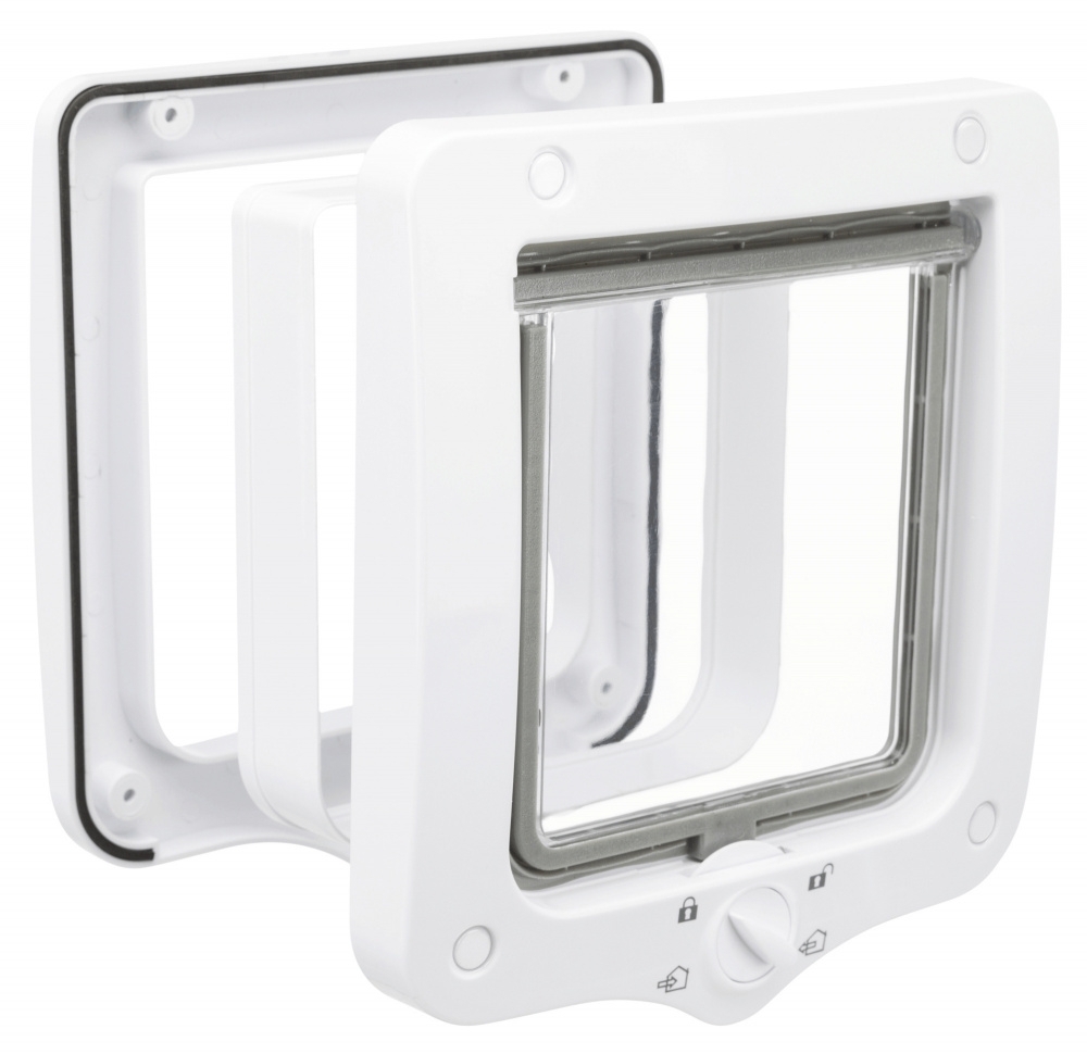 Ușă Batantă pentru Pisici Trixie, 4-Way cu Tunel, Alb, 20x22 cm Ușă Batantă pentru Pisici Trixie, 4-Way cu Tunel, Alb, 20x22 cm