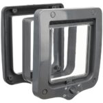 Ușă Batantă pentru Pisici Trixie cu Tunel, 4 Moduri, Gri, 20x22 cm