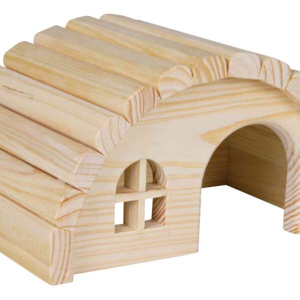 Casă din lemn semi-circulară pentru hamsteri Trixie - 19x11x13 cm