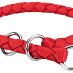 Zgarda semistrangulantă Trixie Cavo din nailon roșu, 39-45 cm