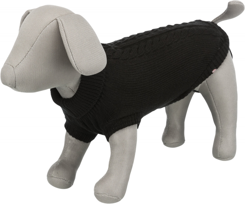 Pulover pentru câini Kenton Negru, L: 55 cm, Trixie - confort și stil Pulover pentru câini Kenton Negru, L: 55 cm, Trixie - confort și stil