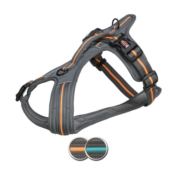 Ham Trixie Fusion Touring pentru câini, M 51-66 cm, Gri/Portocaliu