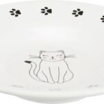 Castron Ceramic Alb pentru Pisici - 0.2l, Igienic și Ușor de Curățat