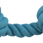 Jucărie pentru câini Trixie - Sfoară cu 2 noduri, 20 cm, Albastru