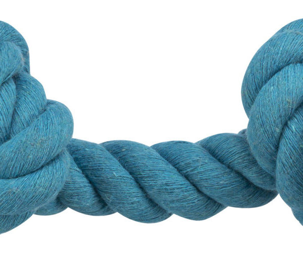 Jucărie pentru câini Trixie - Sfoară cu 2 noduri, 20 cm, Albastru