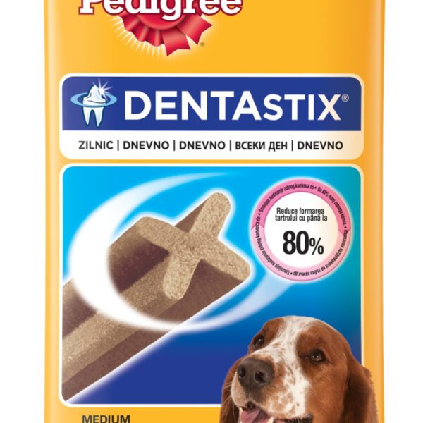 Pedigree Dentastix pentru Câini Medii, 7 Stick-uri Delicioase, 180g