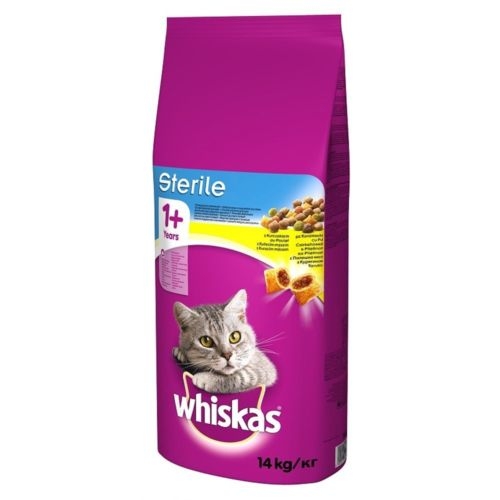 Whiskas Uscat pentru Pisici Sterilizat cu Pui, 14kg Whiskas Uscat pentru Pisici Sterilizat cu Pui, 14kg