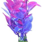 Planta artificială pentru acvariu Happet, 10 cm, Violet/Roz, sigură pentru pești