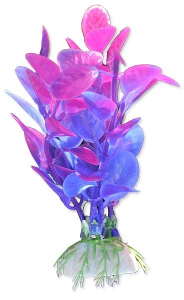 Planta artificială pentru acvariu Happet, 10 cm, Violet/Roz, sigură pentru pești