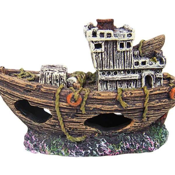 Decor Acvariu Nava Naufragiată Happet, 8.5x3.5x5.5 cm