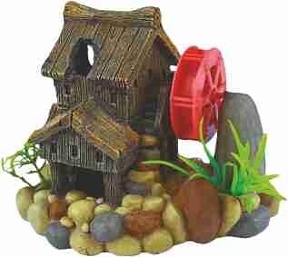 Casa cu Moară de Vânt pentru Acvariu, 11 cm - Decor Happet Casa cu Moară de Vânt pentru Acvariu, 11 cm - Decor Happet