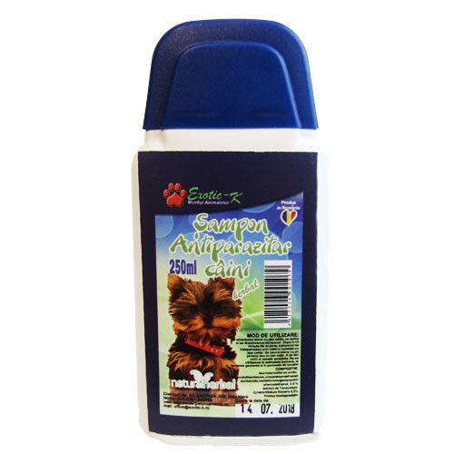 Șampon Antiparazitar Herbal Exo pentru Câini, 250 ml - Exotic-K