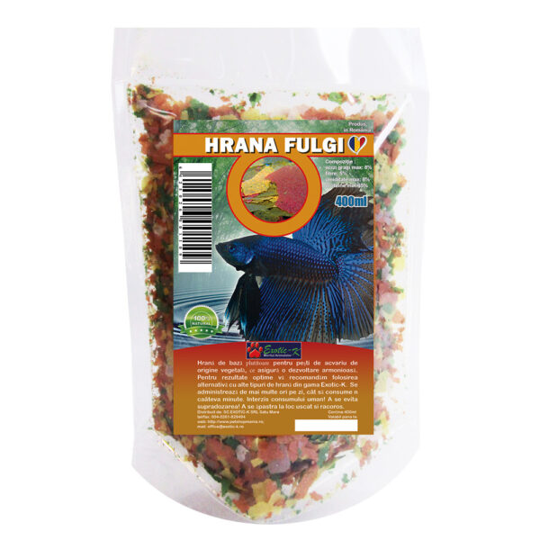 Exotic-K Exo Fulgi 400 ml - Hrana Vegetala pentru Pesti de Acvariu