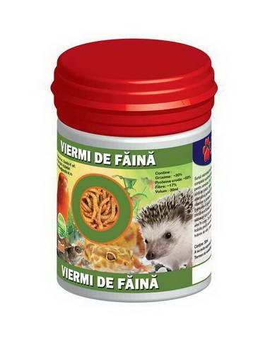Exotic-K Exo - Viermi de Faină Uscată pentru Broaște și Arici, 30 ml