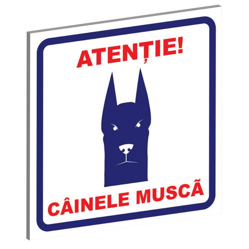 Placă PVC "Câinele Mușcă" 15x15 cm, Albastru-Roșu - Exotic-K Placă PVC "Câinele Mușcă" 15x15 cm, Albastru-Roșu - Exotic-K