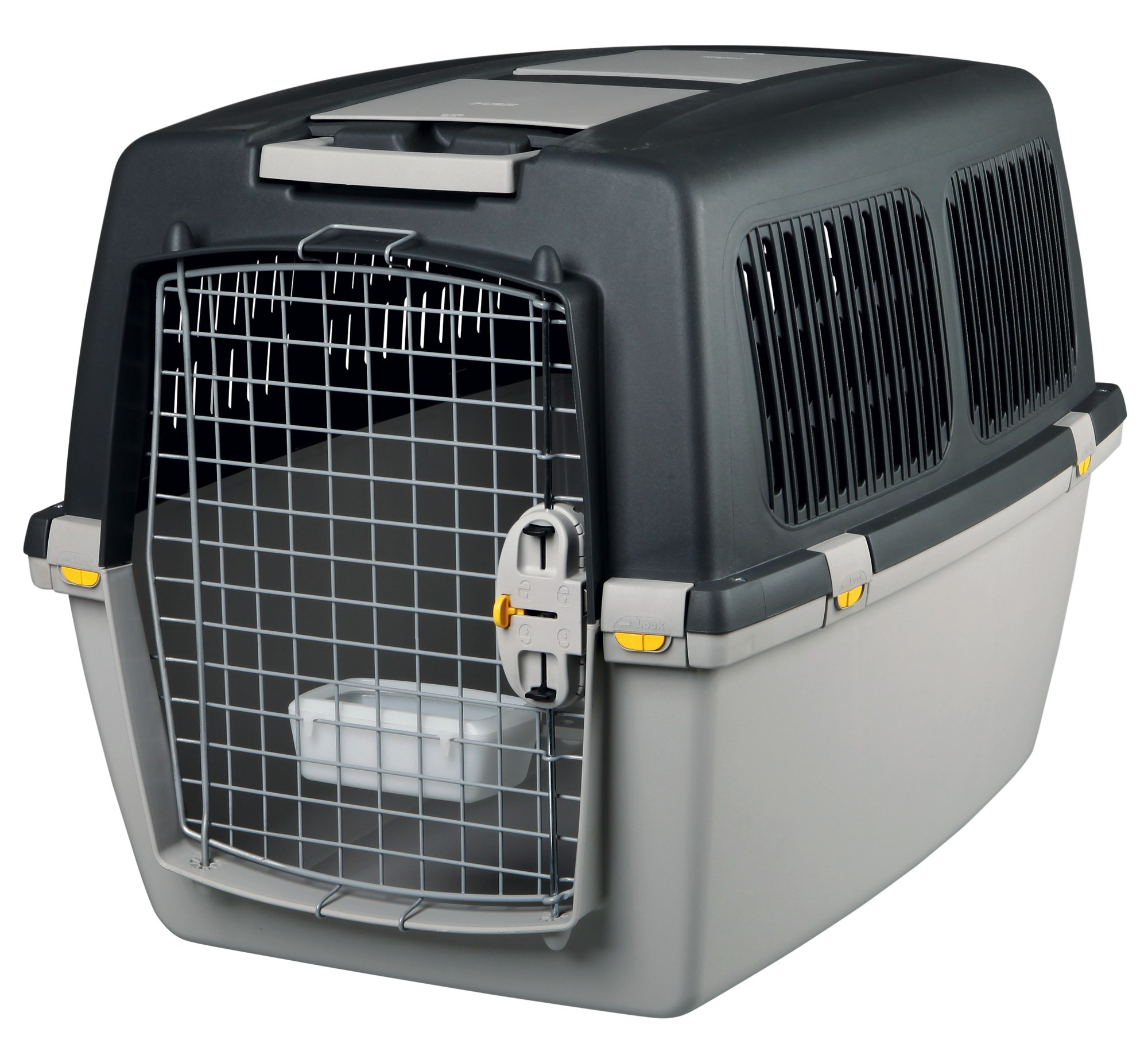 Cusca de transport Gulliver Trixie M, 58x60x79 cm, gri, pentru animale Cusca de transport Gulliver Trixie M, 58x60x79 cm, gri, pentru animale