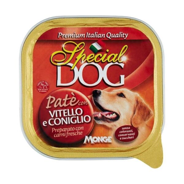 Hrana Umedă Monge pentru Câini, Pate Vitel și Iepure, 300 g