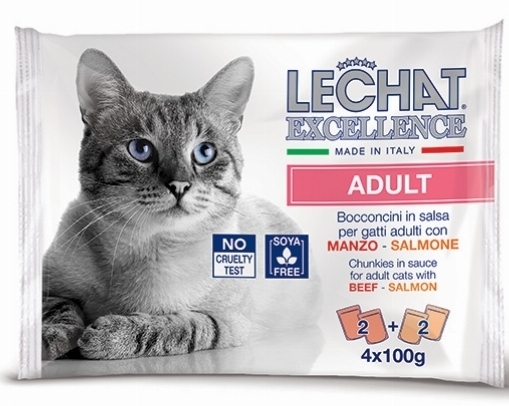 Hrana Umedă Monge pentru Pisici LeChat Excellence cu Vită și Somon Hrana Umedă Monge pentru Pisici LeChat Excellence cu Vită și Somon