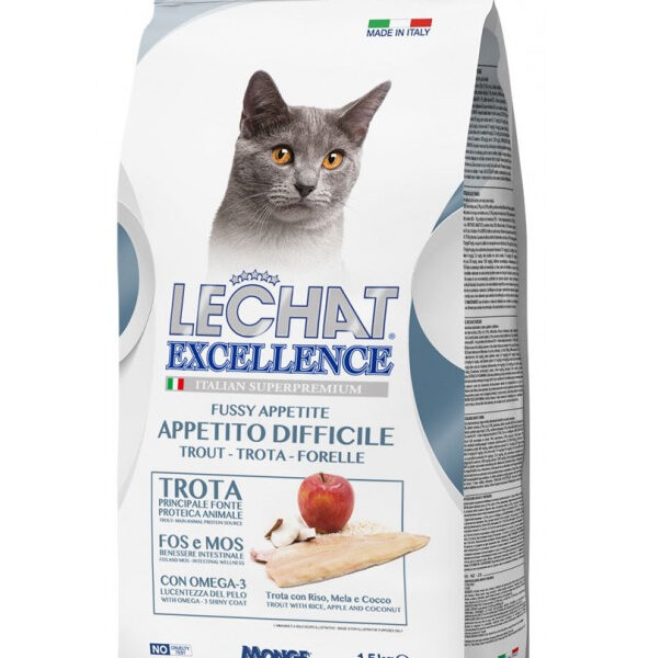 Hrana Uscată pentru Pisici LeChat cu Păstrăv, 1.5 kg - Monge