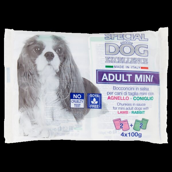 Hrana Umedă Monge pentru Câini Mini, Miel și Iepure, 4x100g