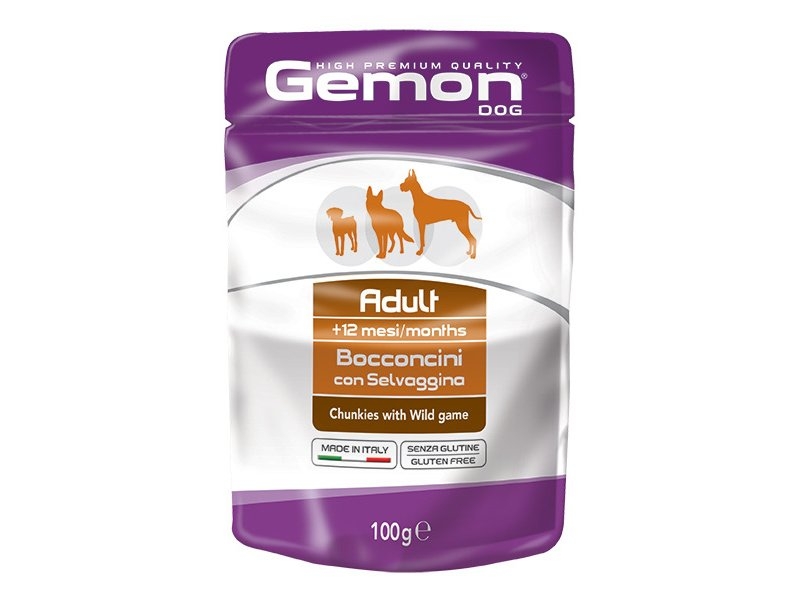 Hrana Umedă Monge pentru Câini Gemon Adult cu Vânat, 100 g Hrana Umedă Monge pentru Câini Gemon Adult cu Vânat, 100 g