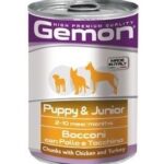 Hrana Umedă Gemon Puppy&Junior cu Pui și Curcan, 415g pentru Câini