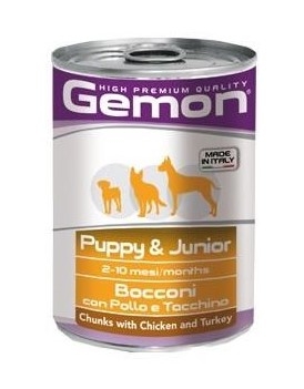 Hrana Umedă Gemon Puppy&Junior cu Pui și Curcan, 415g pentru Câini