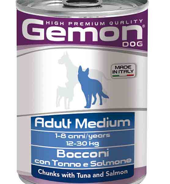 Hrana Umedă Premium pentru Câini Monge Gemon cu Ton și Somon 415g