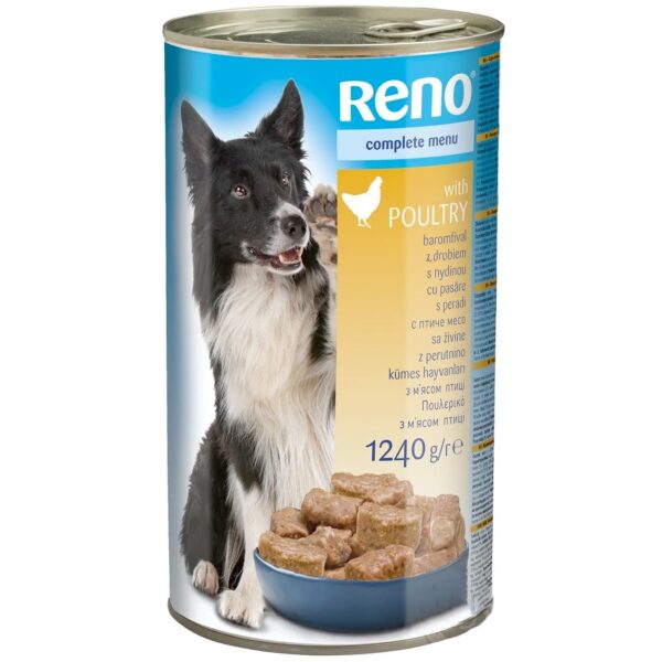 Hrana Umedă Reno pentru Câini Adult cu Pasăre, 1240 g