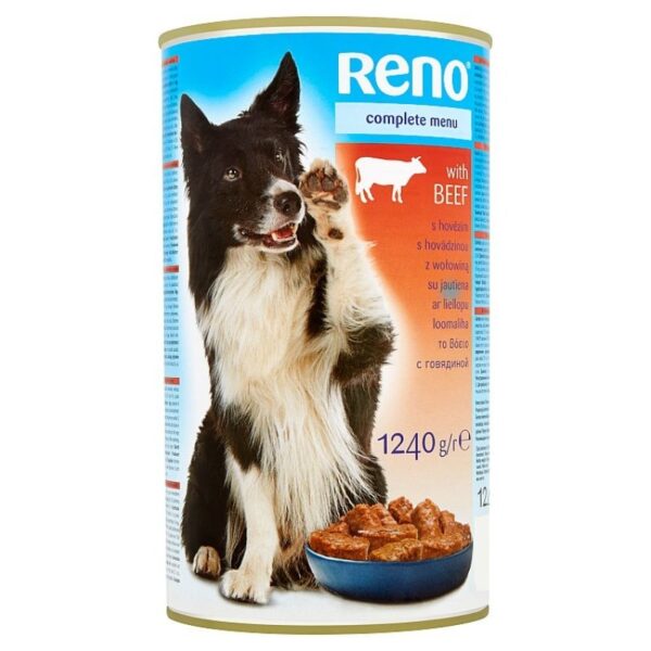 Hrana Umedă Reno pentru Câini Adulți cu Vită, 1240 g
