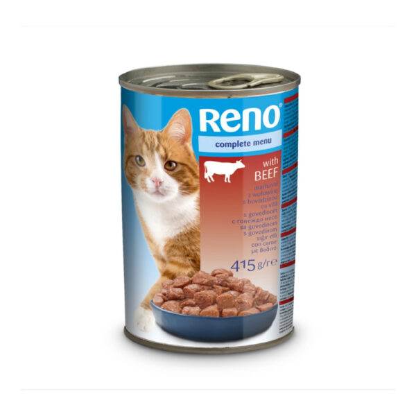 Hrana Umedă Reno pentru Pisici Adulte cu Vită, 415 g