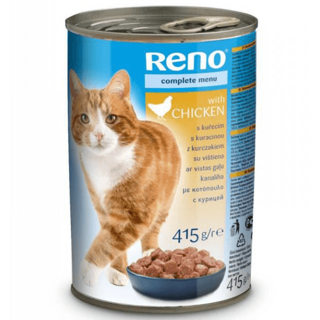 Hrana Umedă Reno pentru Pisici Adulte cu Pui, 415 g Hrana Umedă Reno pentru Pisici Adulte cu Pui, 415 g