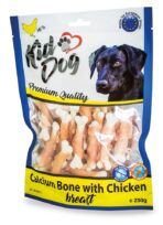 Recompense pentru câini - Oase de calciu cu piept de pui, 250 g KidDog