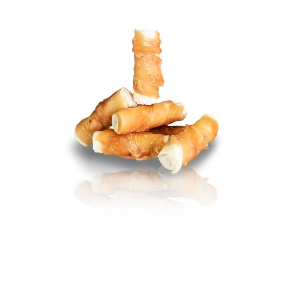 Recompense Delicioase pentru Câini - Mini Rulouri cu Pui și Bivol, 250 g
