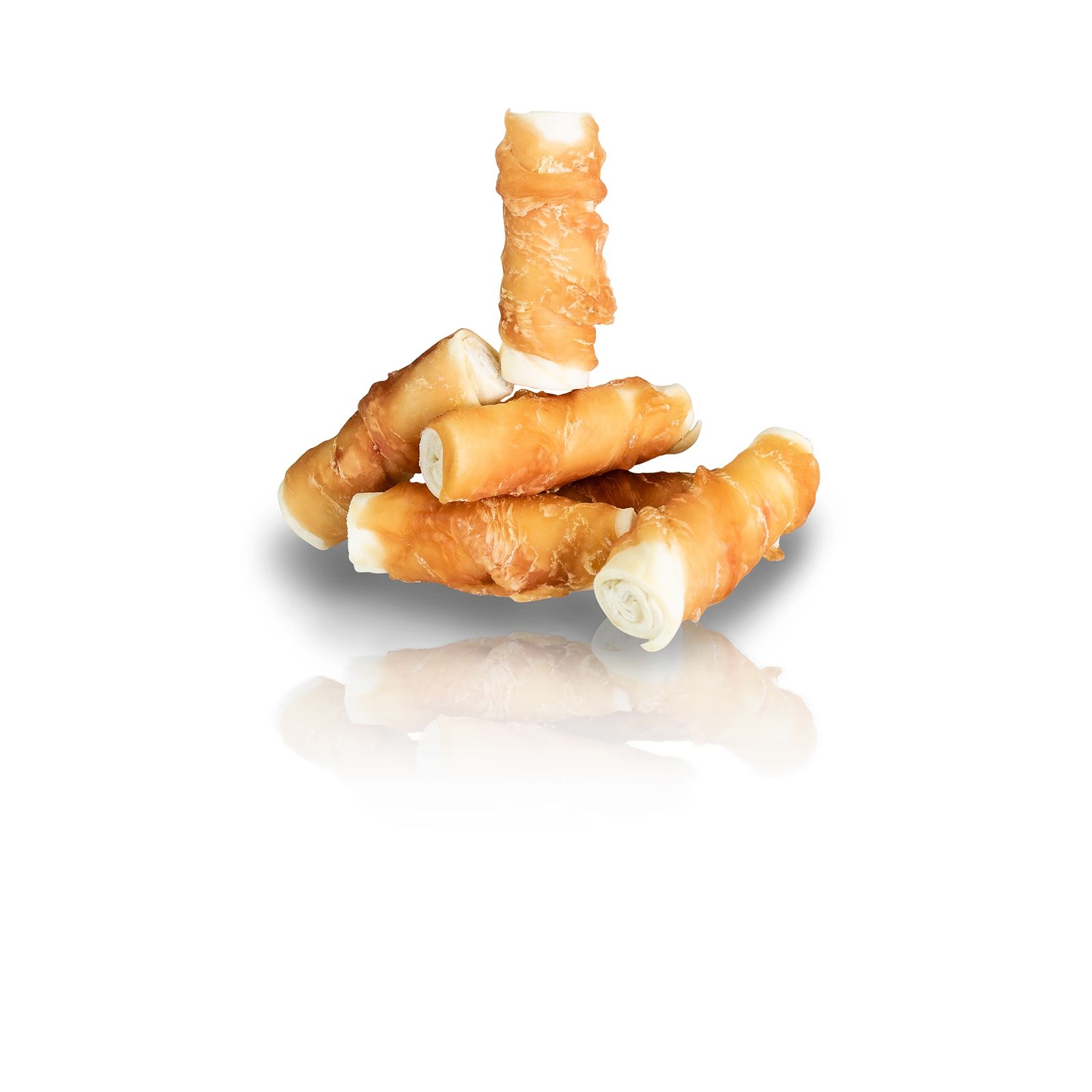 Recompense Delicioase pentru Câini - Mini Rulouri cu Pui și Bivol, 250 g Recompense Delicioase pentru Câini - Mini Rulouri cu Pui și Bivol, 250 g