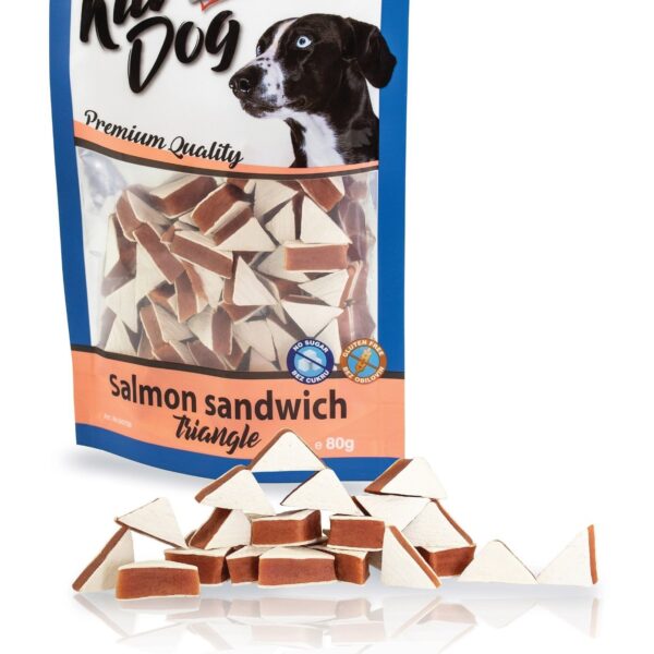 Triunghiuri Sandwich cu Somon pentru Câini, 80 g - KidDog