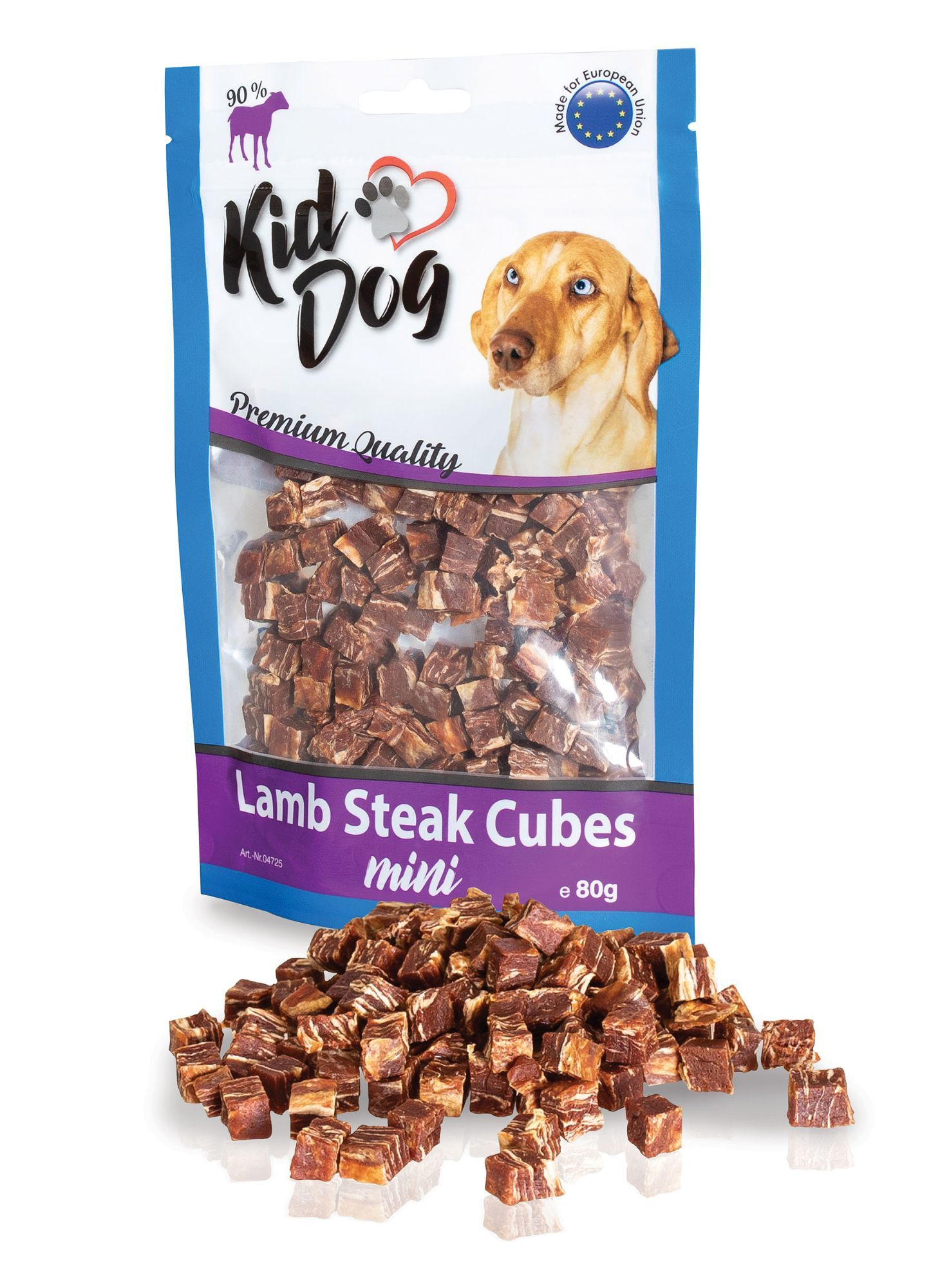 Recompense Delicioase pentru Câini, Mini Cuburi Carne de Miel 80g Recompense Delicioase pentru Câini, Mini Cuburi Carne de Miel 80g