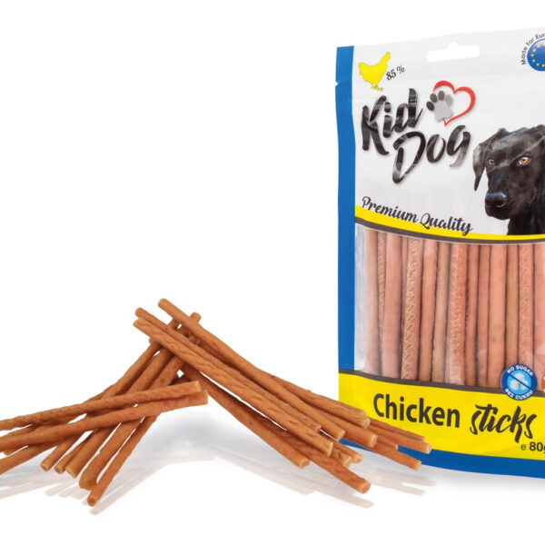 Bățuri Delicioase pentru Câini cu Pui, 80 g - KidDog