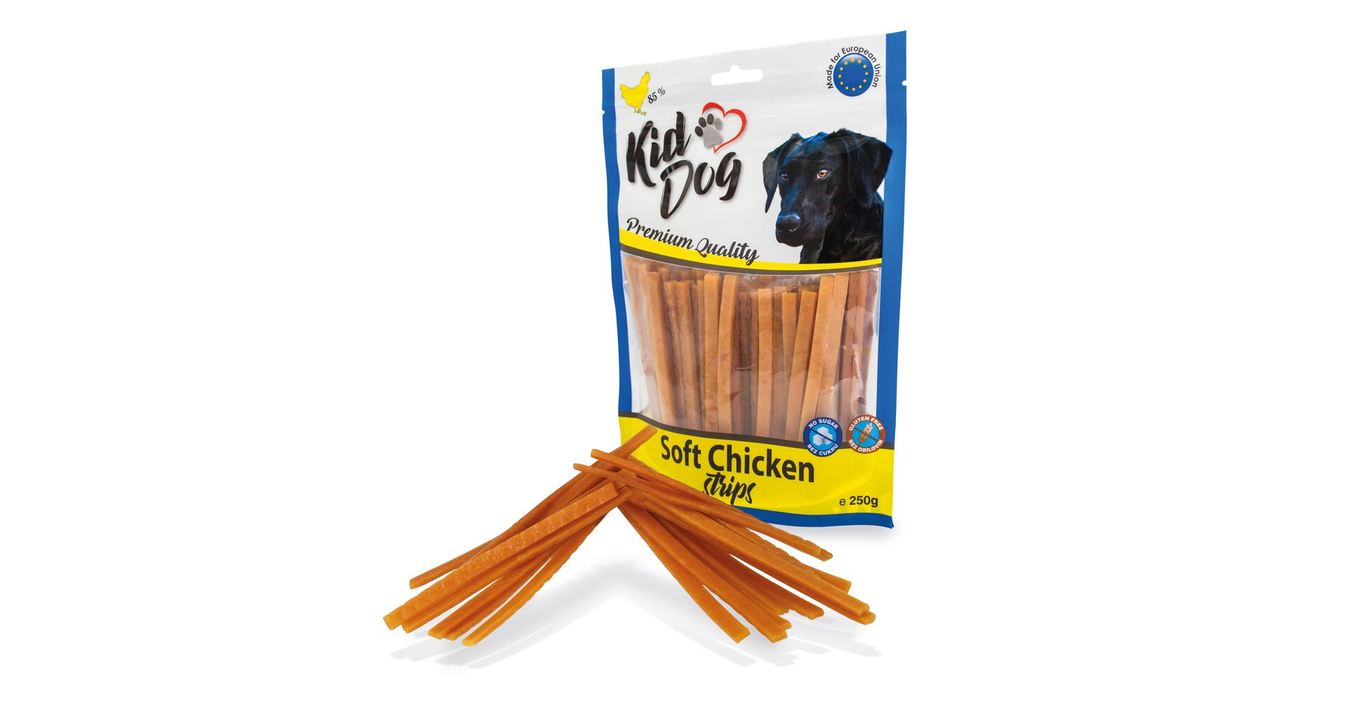 Recompense Soft cu Pui pentru Câini, 250g - KidDog Recompense Soft cu Pui pentru Câini, 250g - KidDog