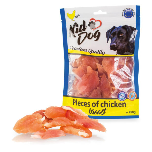 Recompense pentru câini cu piept de pui, 250 g - KidDog