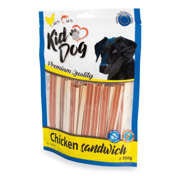 Recompense Motivationale pentru Câini, Sandwich Pui și Cod 250g KidDog