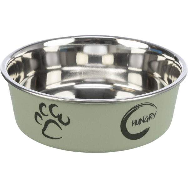 Castron Inox pentru Câini cu Bază Antialunecare, 0.4L, Diverse Culori