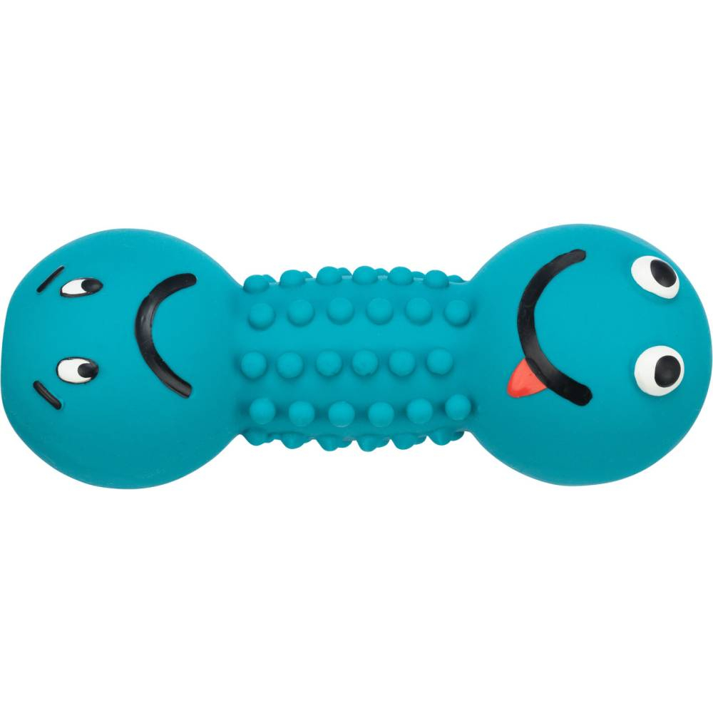 Jucărie pentru câini Trixie, ganteră Smiley cu sunet, 19 cm, latex Jucărie pentru câini Trixie, ganteră Smiley cu sunet, 19 cm, latex