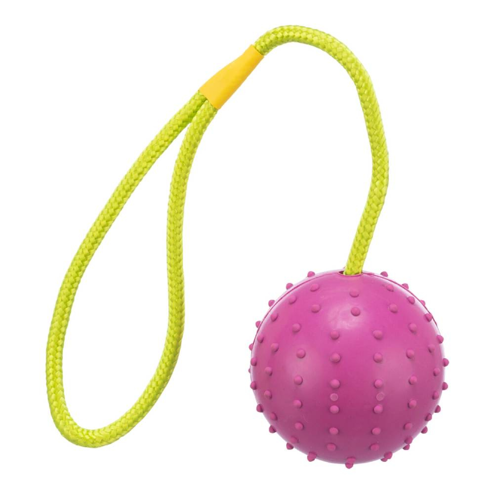 Minge de cauciuc pe sfoară pentru câini Trixie, ø 7x30 cm Minge de cauciuc pe sfoară pentru câini Trixie, ø 7x30 cm