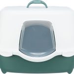 Litiera Trixie Davio Top cu Capac și Filtru, Verde/Alb, 56x39x39 cm