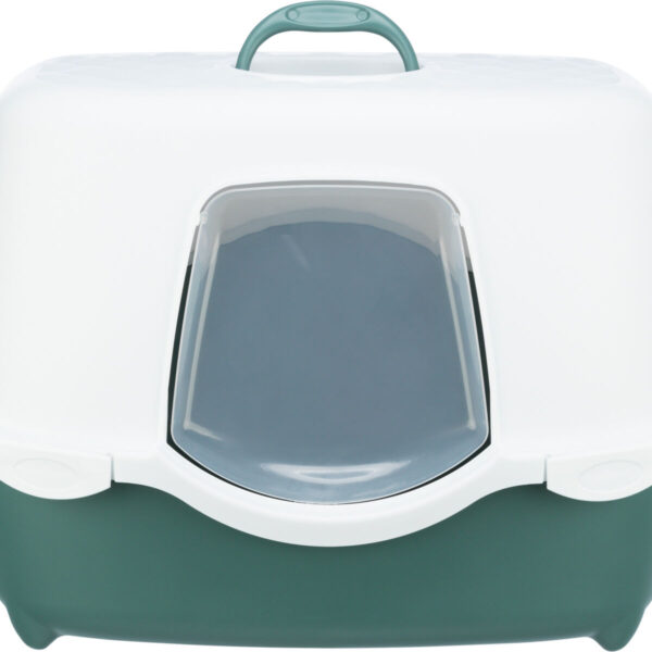 Litiera Trixie Davio Top cu Capac și Filtru, Verde/Alb, 56x39x39 cm