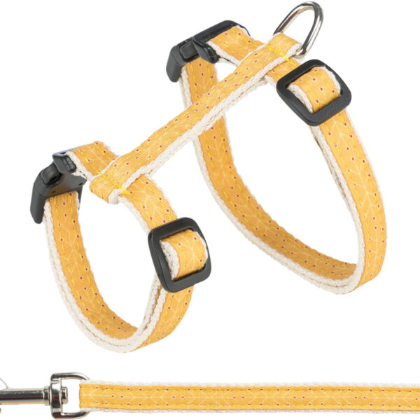 Ham și Lesă pentru Pisici Trixie, Ocru/Bej, 27-45 cm, 1.20 m